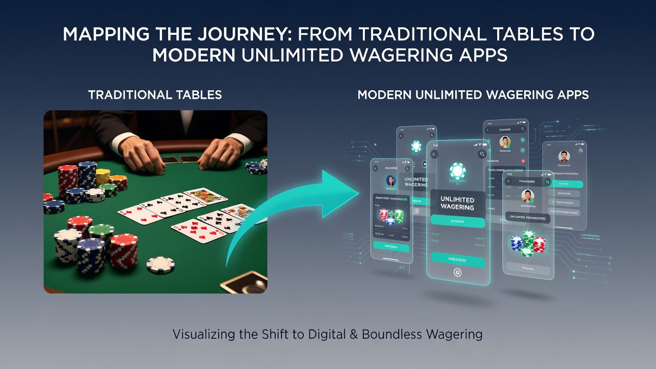 Modern mobile app interface showing unlimited wagering options on a digital casino table